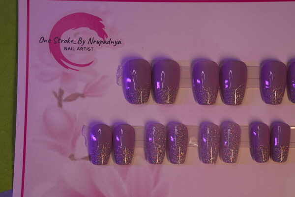 Glitter Purple -Medium Square Shape - Image 7