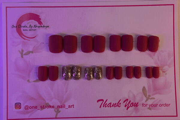 Maroon Matte with Glitter