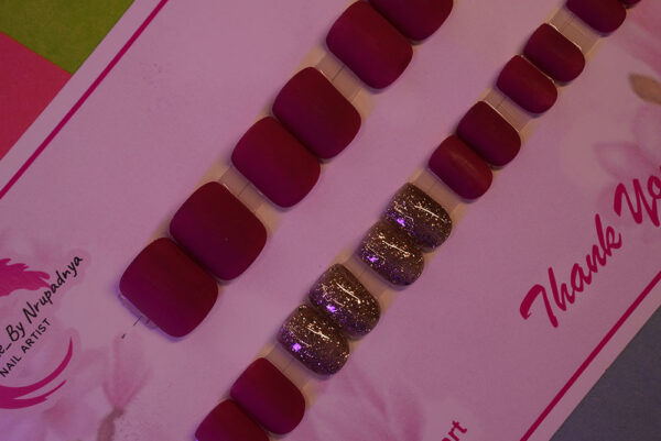 Maroon Matte with Glitter
