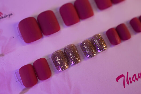 Maroon Matte with Glitter