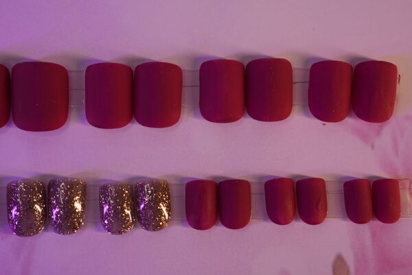 Maroon Matte with Glitter