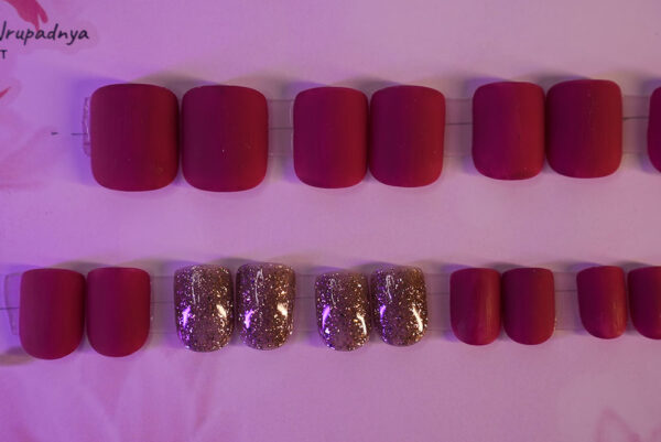 Maroon Matte with Glitter