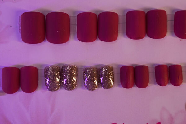 Maroon Matte with Glitter