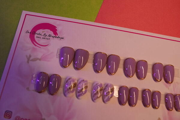 Purple Marble – Medium Almond Shape - Image 5