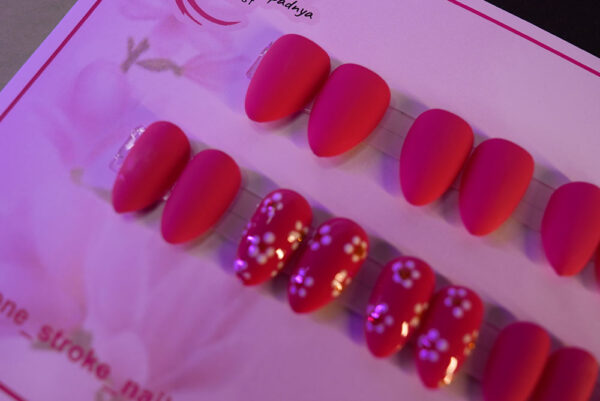 Matte Pink -Medium Almond Shape