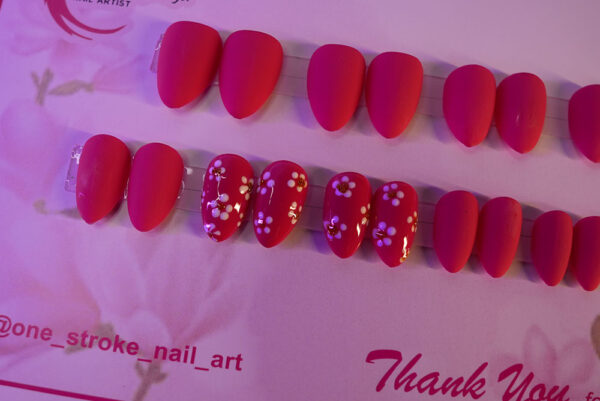 Matte Pink -Medium Almond Shape
