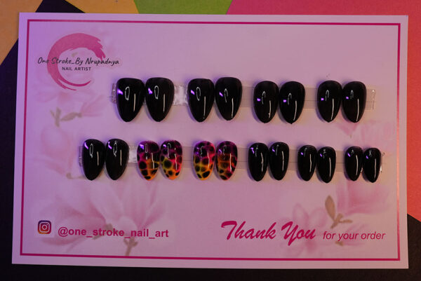 Shiny Press On nails Black Colour